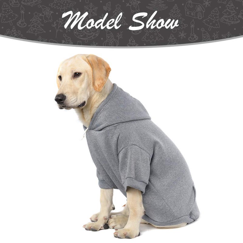 KOOLTAIL Basic Dog Hoodie - Soft and Warm Dog Hoodie Sweater with Leash Hole and Pocket, Dog Winter Coat, Cold Weather Clothes Sweatshirt for Small Medium Large Dogs Puppy Cat Boys Girls Grey L - Image 4